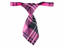 Vsepropejska Jef černo-růžová károvaná kravata pro psa