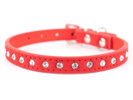 Vsepropejska Jewel obojek pro psa s kamínky | 18 - 40 cm Barva: Červená, Obvod krku: 31 - 40 cm