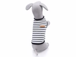Vsepropejska Kamar pruhované tričko pro psa Barva: Černá, Délka zad (cm): 18, Obvod hrudníku: 26 - 28 cm