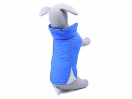 Vsepropejska Kit reflexní zimní bunda pro psa s límcem Barva: Modrá, Délka zad (cm): 40, Obvod hrudníku: 43 - 56 cm