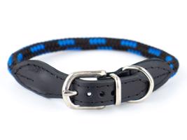 Vsepropejska Rope obojek pro psa z lana | 32 - 39 cm Barva: Černo-modrá, Obvod krku: 32 - 35 cm