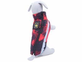 Vsepropejska Stern bunda pro psa na ZIP Barva: Červeno-černá, Délka zad (cm): 40, Obvod hrudníku: 50 - 54 cm