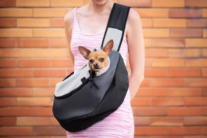 Vsepropejska Travel taška pro psa přes rameno Barva: Šedá, Dle váhy psa: do 2 kg