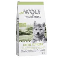 Výhodné balení: 2 x 12 kg Wolf of Wilderness granule - Junior - Green Fields - jehněčí