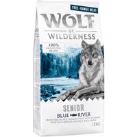 Výhodné balení: 2 x 12 kg Wolf of Wilderness granule - Senior "Blue River" - kuřecí z volného chovu a losos