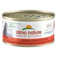 Výhodné balení Almo Nature HFC Complete 12 x 70 g - losos a tuňák s mrkví