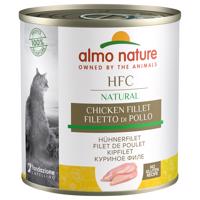 Výhodné balení Almo Nature HFC Natural 24 x 280 g - Mix: kuře & losos, kuře & krevety, tuňák & kuře, kuřecí plátky