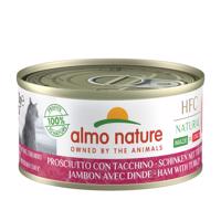 Výhodné balení Almo Nature HFC Natural Made in Italy 12 x 70 g - šunka s krůtím