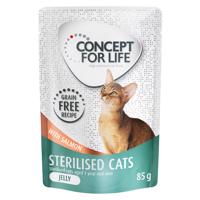 Výhodné balení Concept for Life bez obilovin 24 x 85 g - Sterilised Cats losos - v želé