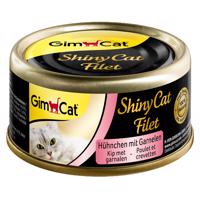 Výhodné balení GimCat ShinyCat 24 x 70 g - Kuřecí a krevety