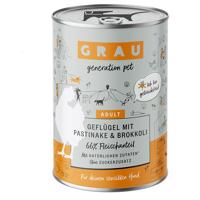 Výhodné balení GRAU Krmivo pro psy 24 × 400 g - drůbeží s pastinákem a brokolicí