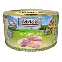 Výhodné balení MAC's Cat 24 x 200 g - Mix drůbeží s brusinkami & kachní, krůtí, kuřecí