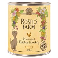 Výhodné balení Rosie's Farm Adult 24 x 800 g - kuřecí a krůtí