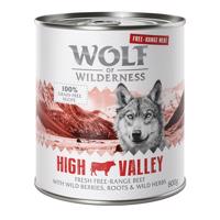 Výhodné balení Wolf of Wilderness "Free-Range Meat" 12 x 800 g - High Valley - hovězí