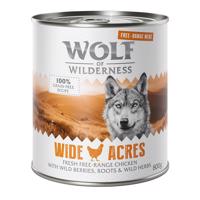 Výhodné balení Wolf of Wilderness "Free-Range Meat" 12 x 800 g - Wide Acres - kuřecí