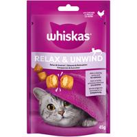 Whiskas křupavé tašticky snacky, 3 x balení - 2 + 1 zdarma!  - Relax & Unwind kuřecí (3 x 45 g)