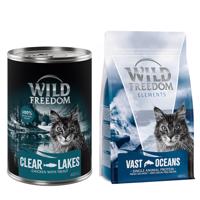 Wild Freedom 12 x 400 g + granule 400 g za skvělou cenu - Clear Lakes - Pstruh a kuře + Adult "Vast Oceans" s lososem – bez obilovin