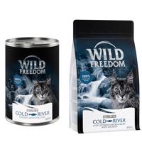 Wild Freedom 12 x 400 g + granule 400 g za skvělou cenu - Cold River Sterilised – kuře a treska + Adult "Cold River" Sterilised losos - bez obliovin