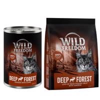 Wild Freedom 12 x 400 g + granule 400 g za skvělou cenu -  Deep Forest - zvěřina & kuře + Adult „Deep Forest“ – jelení bez obilovin