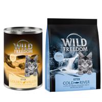 Wild Freedom 12 x 400 g + granule 400 g za skvělou cenu - Golden Valley - králík a kuřecí + Kitten „Cold River“ – s lososem