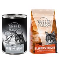 Wild Freedom 12 x 400 g + granule 400 g za skvělou cenu - White Infinity - kuřecí a koňské + Adult "Flaming Horizon" s kuřecím – bez obilovin