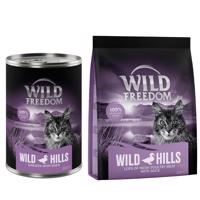 Wild Freedom 12 x 400 g + granule 400 g za skvělou cenu - Wild Hills - kachní & kuřecí + Adult "Wild Hills" kachní bez obilovin