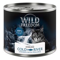 Wild Freedom Adult Sterilised 6 x 200 g – bez obilovin - Cold River Sterilised – kuře a treska