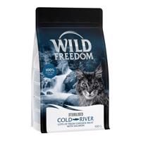 Wild Freedom granule pro kočky, 3 x 400 g - 2 + 1 zdarma - Adult "Cold River" Sterilised losos - bez obliovin