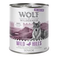 Wolf of Wilderness, 12 x 800 g - 11 + 1 zdarma!  - "Free-Range Meat" Senior Wild Hills - kachní a telecí z volného chovu