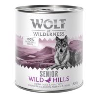 Wolf of Wilderness, 12 x 800 g - 11 + 1 zdarma!  - SENIOR Wild Hills - kachní & telecí
