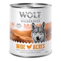 Wolf of Wilderness, 12 x 800 g - 11 + 1 zdarma!  Wide Acres - kuřecí
