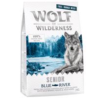 Wolf of Wilderness, 2 x 1 kg - 20 % sleva - Senior „Blue River“ – kuřecí z volného chovu a losos