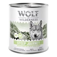 Wolf of Wilderness Adult "Expedition", 6 x 800 g - Steep Journey - drůbež s jehněčím