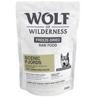 Wolf of Wilderness granule, 250 g - 20 % sleva - "Scenic Fjords" sob, losos a kuře