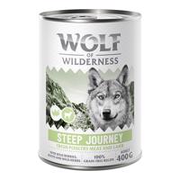 Wolf of Wilderness konzervy, 24 x 400 g - 20 + 4 zdarma - Adult Steep Journey - drůbež s jehněčím spoustou čerstvé drůbeže