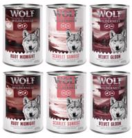 Wolf of Wilderness míchaná balení - 10 % sleva - "Red Meat" 6 x 400 g míchané balení