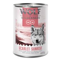 Wolf of Wilderness "Red Meat" 6 x 400 g - Scarlet Sunrise – čerstvé vepřové s lososem a tuňákem