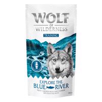 Wolf of Wilderness Training  "Explore" snack, 100g - 15 % sleva - Explore the Blue River" s kuřecím a lososem