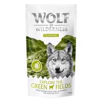 Wolf of Wilderness Training  "Explore" snack, 100g - 15 % sleva - “Explore the Green Fields" s kuřecím a jehněčím