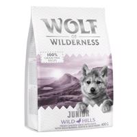Wolf of Wilderness zkušební balení - NOVINKA: JUNIOR Wild Hills - kachní (400g)
