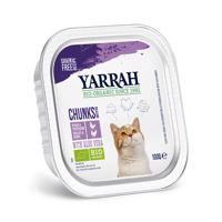 Yarrah Bio kousky v omáčce 6 x 100 g ve výhodném balení - bio kuře & bio krůta s bio aloe vera