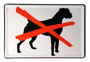 Zákaz psů - výstražná cedule