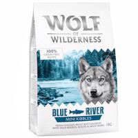 2 + 1 zdarma! 3 x 1 kg Wolf of Wilderness granulí - Mini Blue River – losos