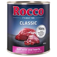 24 x 800 g Rocco Classic za skvělou cenu - Hovězí s telecími srdíčky