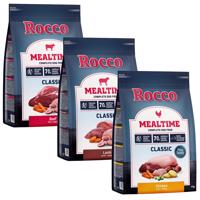 3 x 1 kg Rocco Mealtime - míchané zkušební balení - mix 1: hovězí, kuřecí, jehněčí