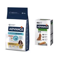 Advance + Dental Care Stick Medium/Maxi - 720 g zdarma - Sensitive Adult losos a rýže 14 kg  + Dental Care Stick Medium/Maxi 720 g