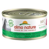 Almo Nature HFC Natural 12 x 70 g výhodné balení - tuňák a kukuřice