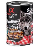alpha spirit Dog Meatballs 6 × 400 g - jelení s rozmarýnem