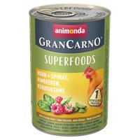 Animonda GranCarno Adult Superfoods 24 x 400 g - kuřecí + špenát, maliny, dýňová semínka