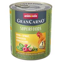 Animonda GranCarno Adult Superfoods 24 x 800 g - kuřecí + špenát, maliny, dýňová semínka